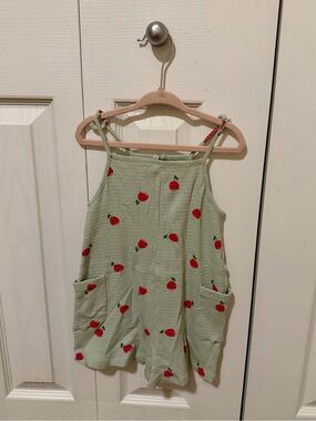 Zara Light Green Romper with Red Cherry Print